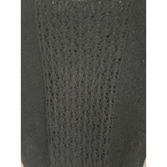 Vintage Capriccio Black Open Knit Sweater Womens Size S Soft Wool Blend Long Sle - Picture 8 of 12